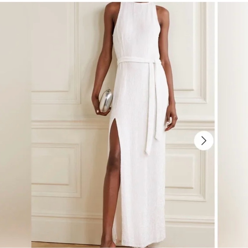Retrofete Tilly belted sequined maxi dress